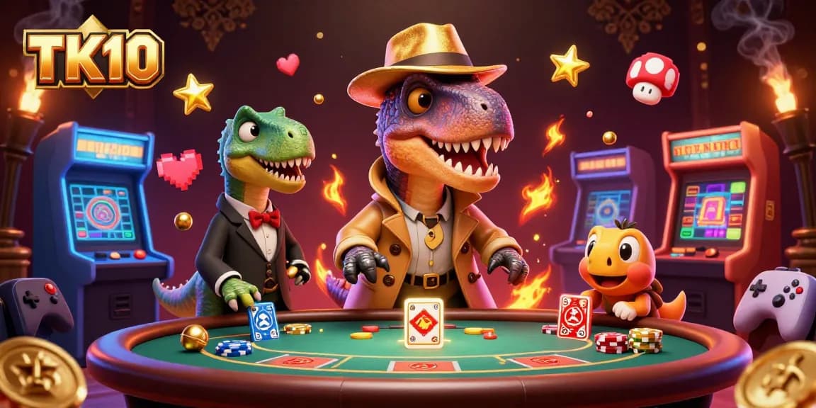 TK10 offers thrilling blackjack action with a clever velociraptor card counter and whimsical characters.