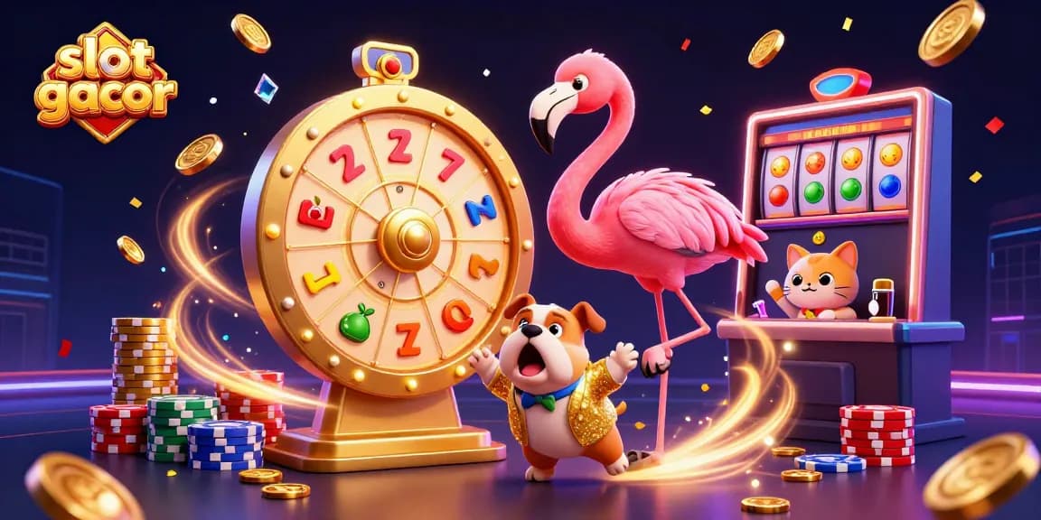 Spin and win with slot gacor as the flamingo host reveals prizes amidst sparkling winnings!