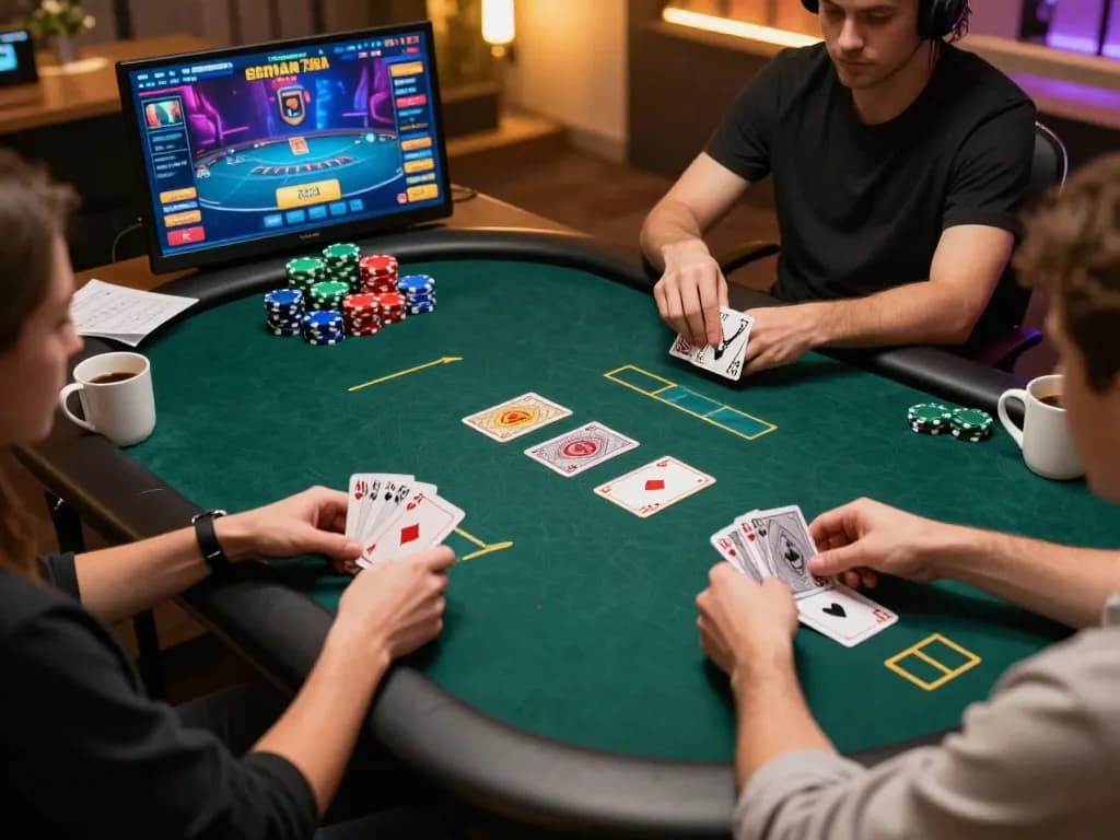 Experience thrilling online poker gameplay on aman788 with colorful chips and engaging visuals.
