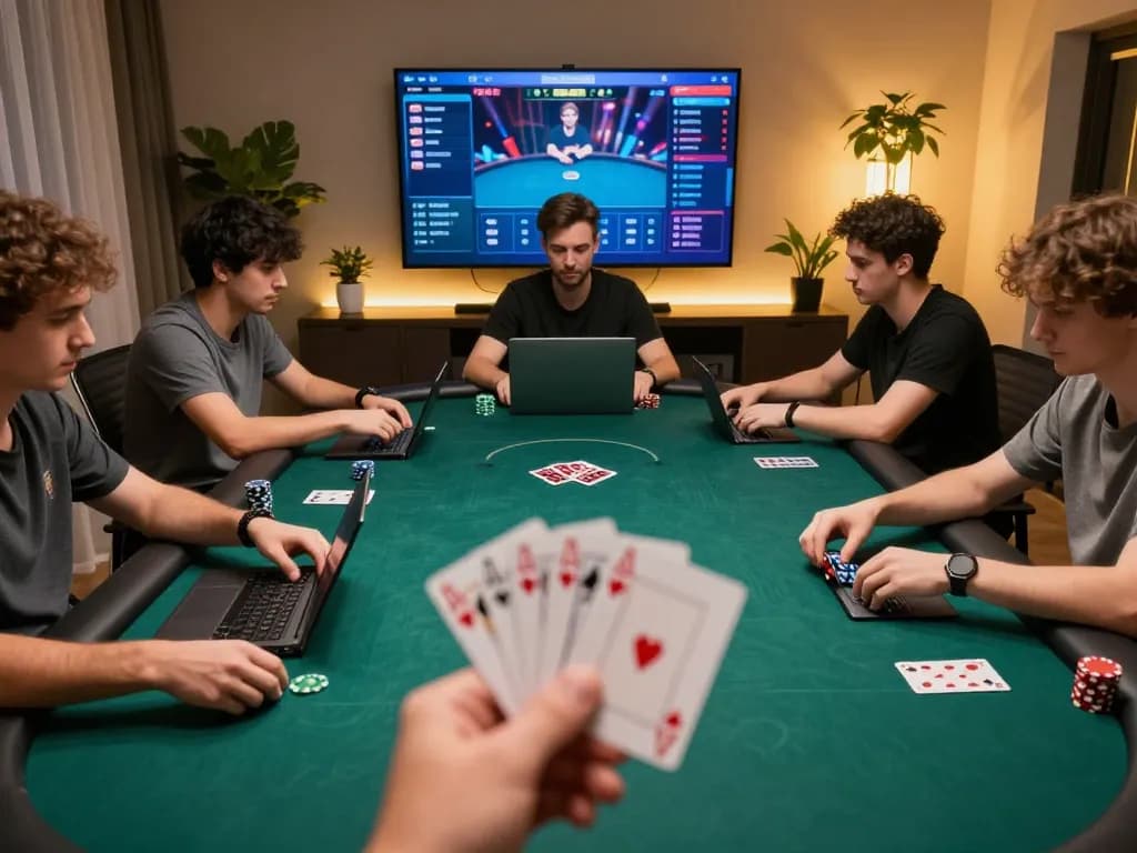 Experience strategic online poker betting action with 888vi in a modern gaming setup.