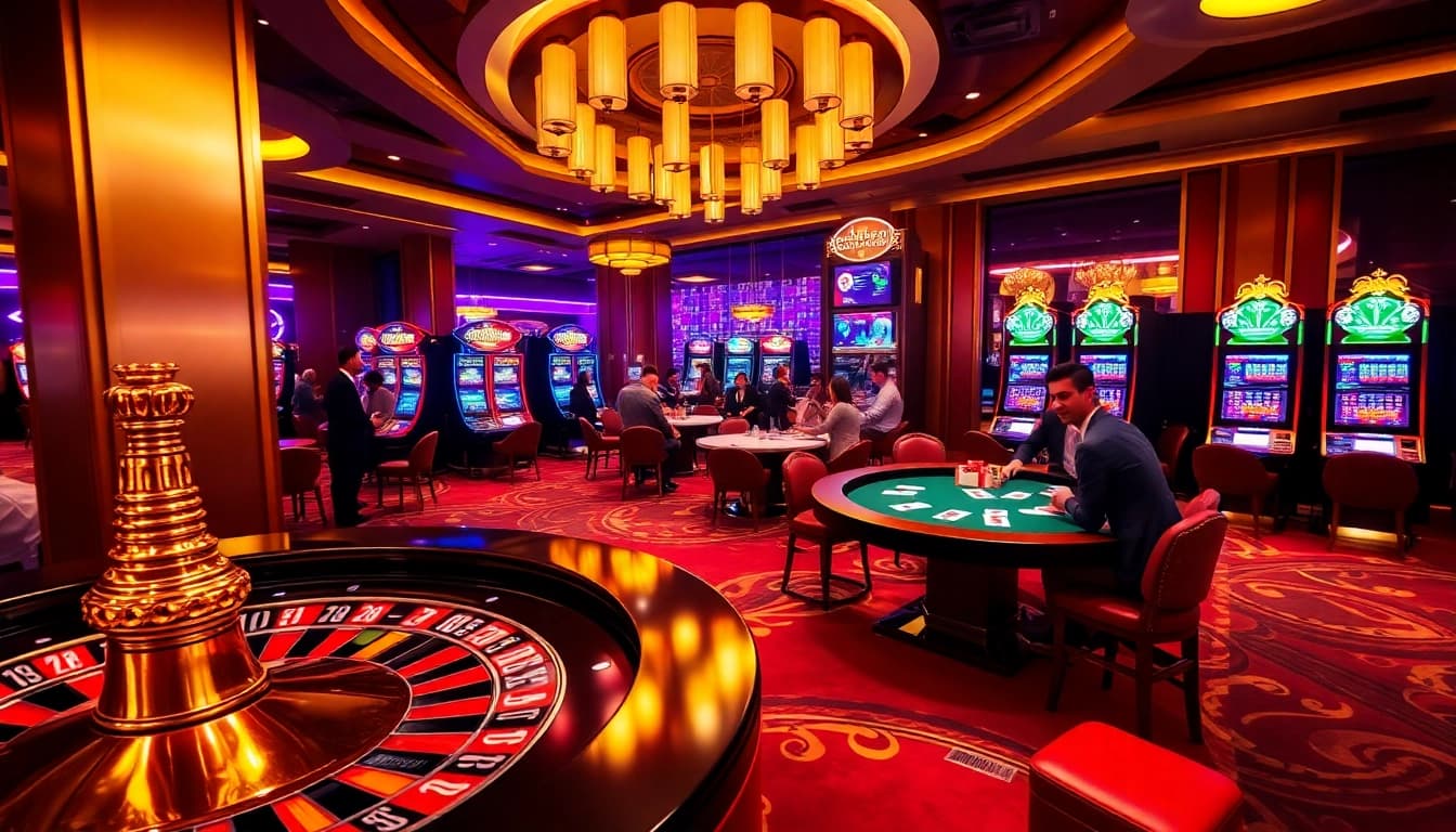 Engage in thrilling gaming experiences at Nhà Cái SC88 Casino with vibrant tables and high-stakes action.