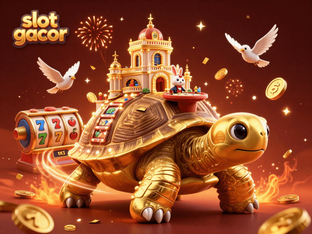 Experience thrilling slot gacor gameplay with a vibrant scene of lively casino elements and energetic characters.