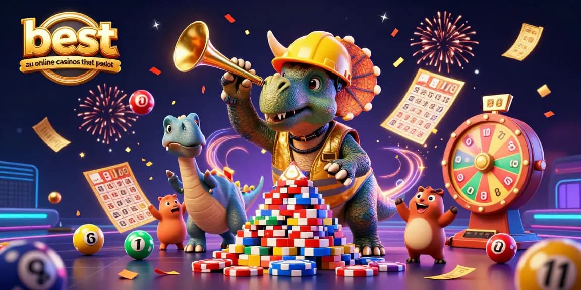 Experience thrilling fun at the best au online casinos that payout with colorful game symbols and characters.
