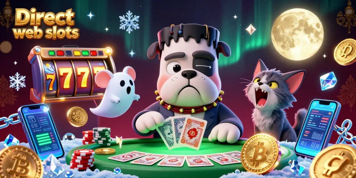 Join the fun with Direct web slots and explore vibrant gaming action at a spooky casino table.