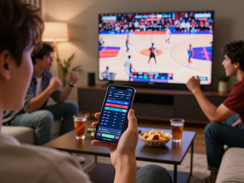 Exciting mobile betting moment during live basketball game on hidobasketgoztepe smartphone app, showcasing real-time betting.