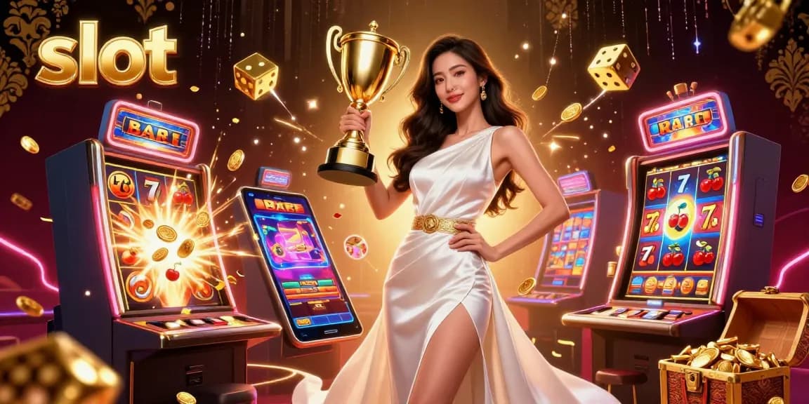 Experience the thrill of slot games with vibrant designs and jackpot excitement in this captivating 3D illustration.