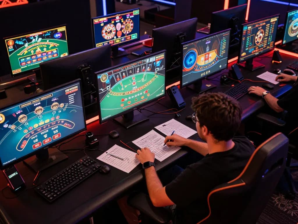 Engaging gameplay at an online casino showing live dealer action and strategic tools for Casino Online