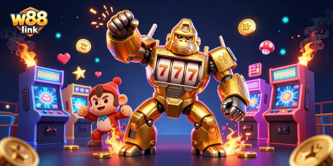 Engage with w88 link and discover thrilling gaming action in this vibrant casino illustration.