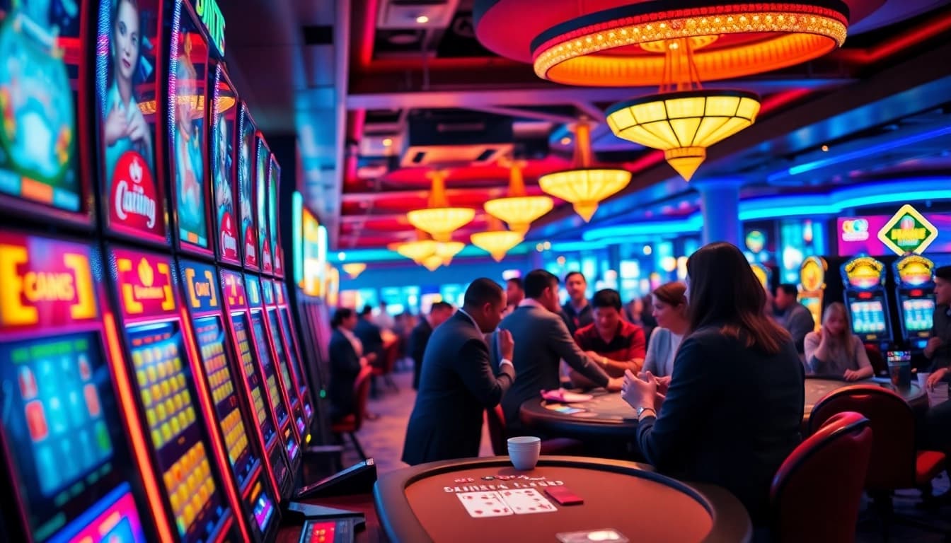 Engaging scene of top casinos with vibrant interactions at a card table.