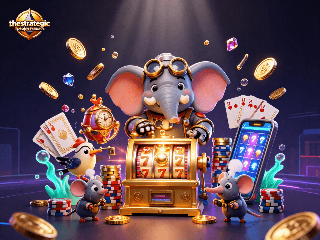 Experience the excitement at thestrategicprojectsteam with vibrant casino elements and a steampunk twist.