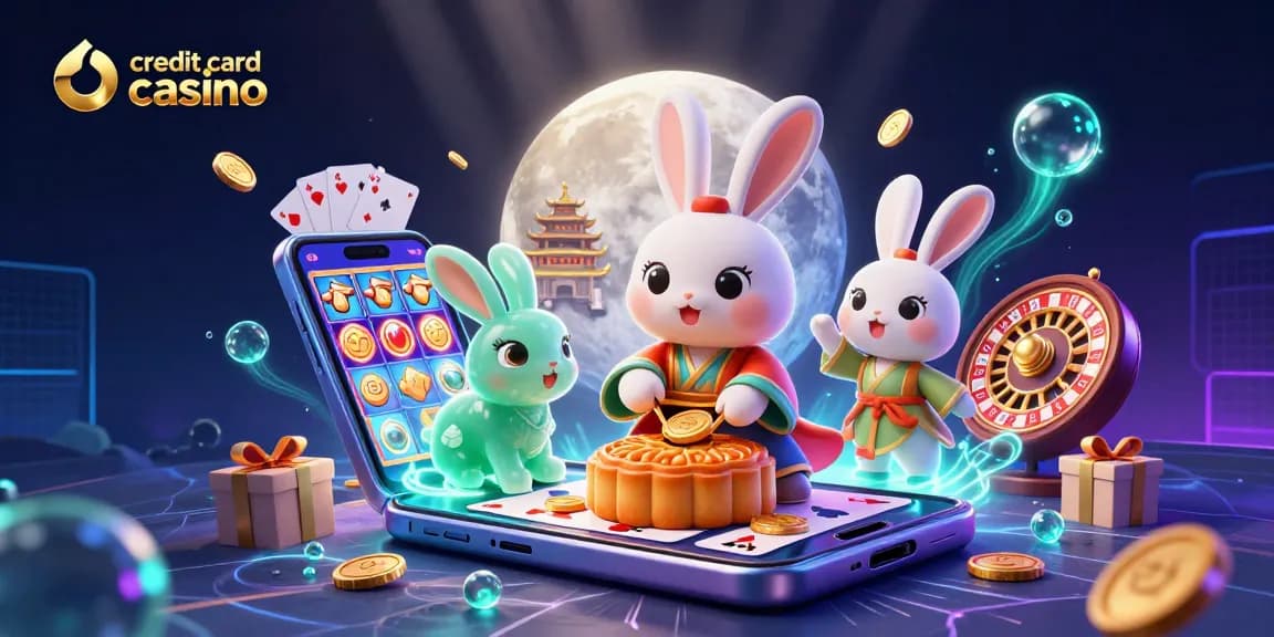 Engage in a vivid credit card casino adventure with the moon rabbit and dynamic gaming elements.