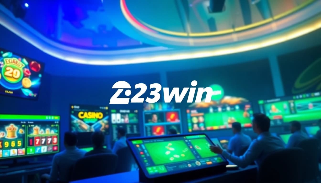 Experience the thrill of 23win's dynamic online gaming platform with vibrant visuals.