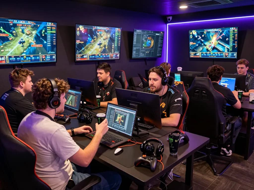 Dota 2 betting enthusiasts at GGLBet Singapore, engaging in live match strategies and odds analysis.