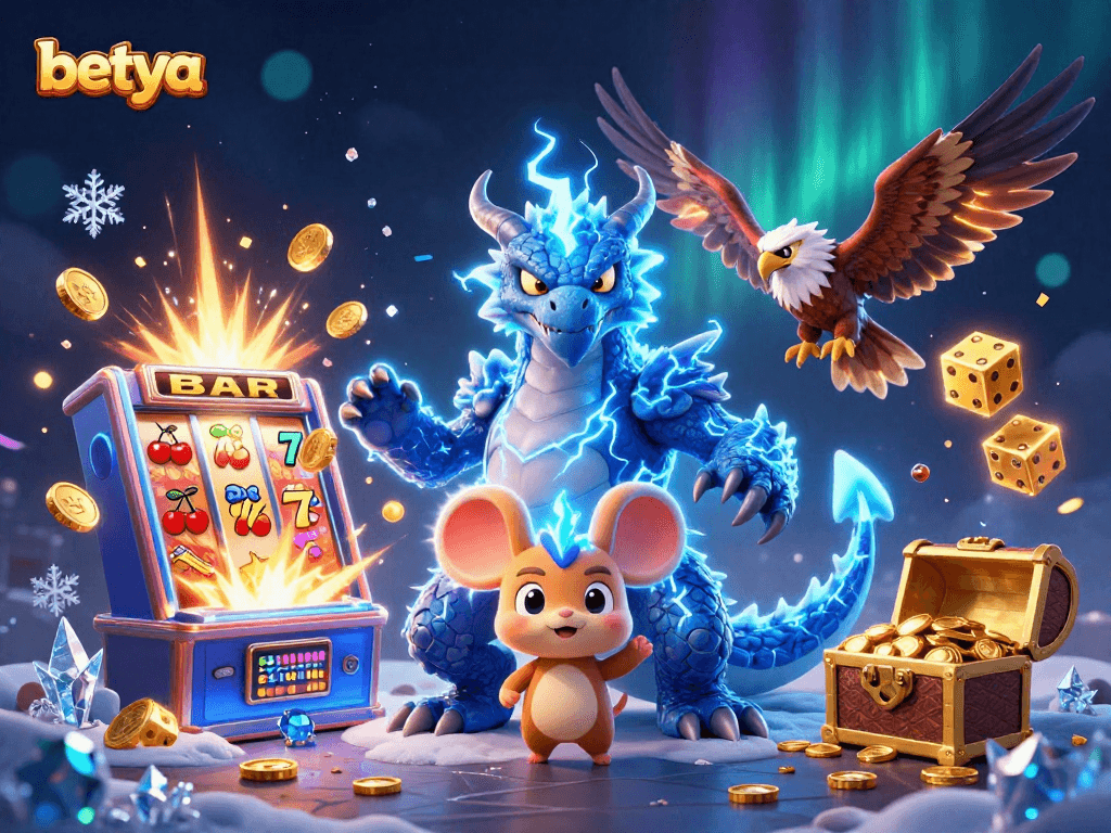 Experience thrilling moments with betya, featuring electrifying gaming avatars and dynamic casino elements.