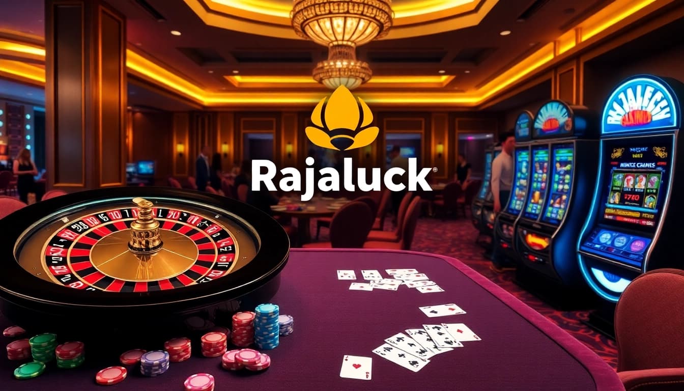 Experience the excitement of Rajaluck at a luxurious casino with vibrant games and professional ambiance.