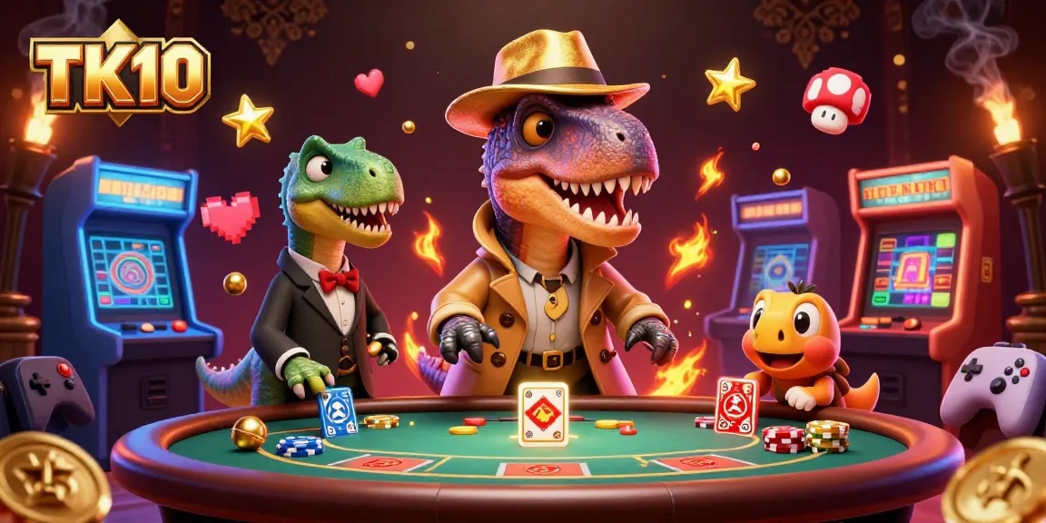 TK10 offers thrilling blackjack action with a clever velociraptor card counter and whimsical characters.