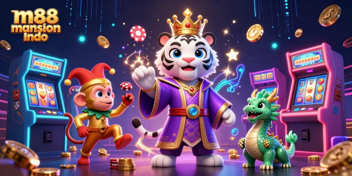 Menang besar dengan m88 mansion Indo yang menampilkan elemen kasino 3D yang berwarna-warni dan karakter yang menarik.