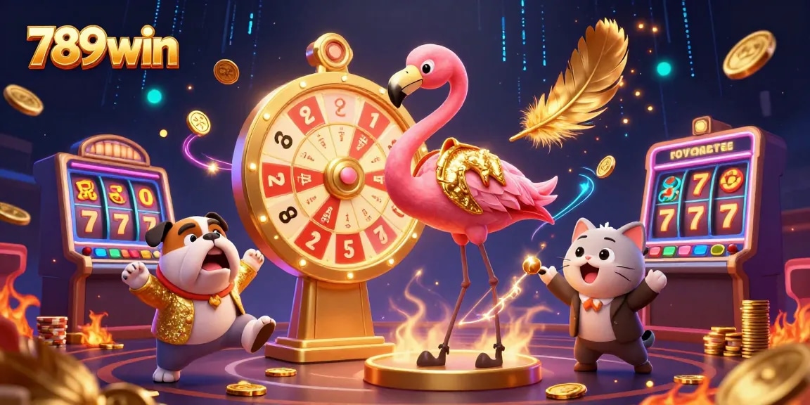 Experience excitement with 789win as the game show host spins the prize wheel in a thrilling casino scene.