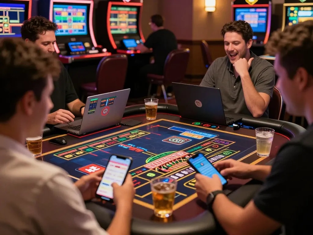 Engaging gameplay at Canada online casinos with players enjoying a digital roulette game.