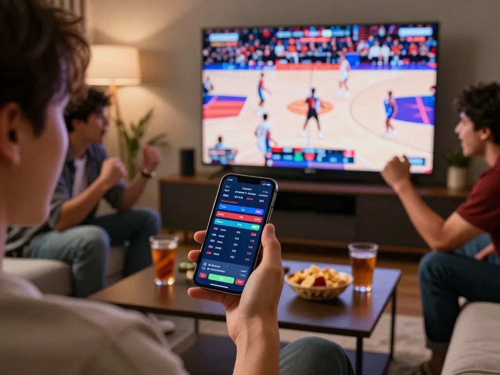 Exciting mobile betting moment during live basketball game on hidobasketgoztepe smartphone app, showcasing real-time betting.
