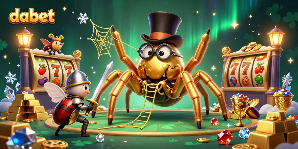 dabet brings excitement to players in a vibrant, gold-filled 3D casino scene.