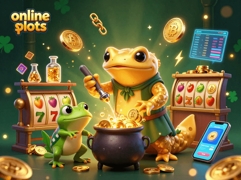 Experience thrilling online slots action with golden alchemist and vibrant casino elements.