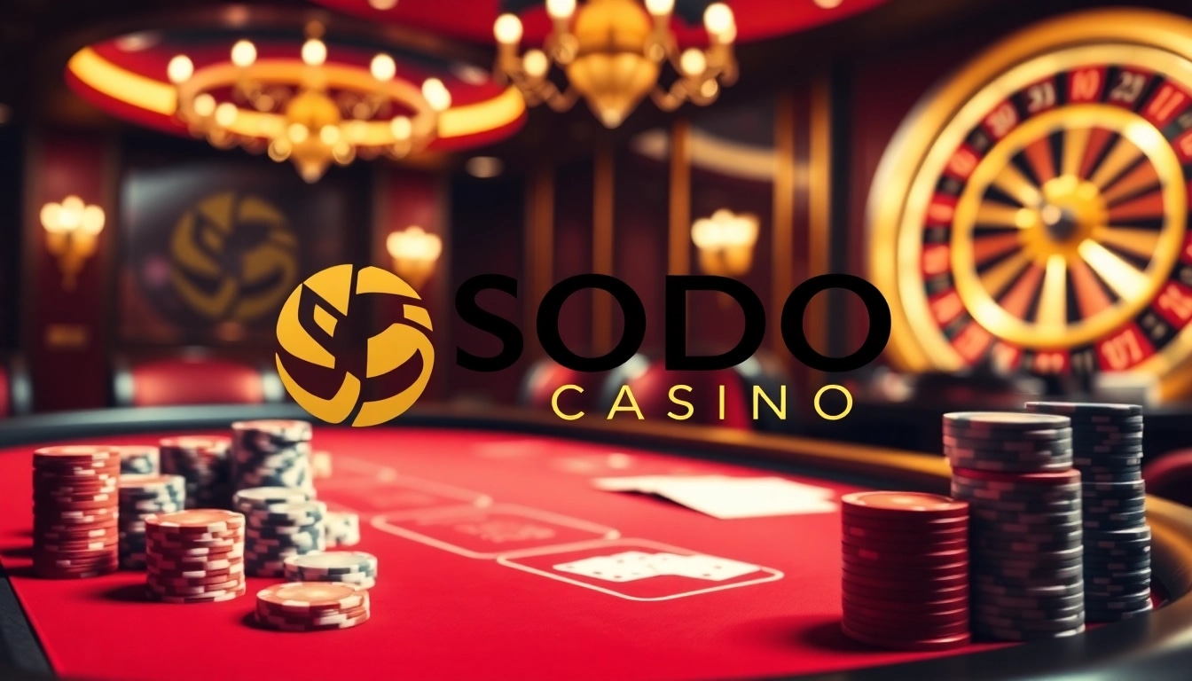 SODO CASINO lively poker table with chips and cards creating excitement.