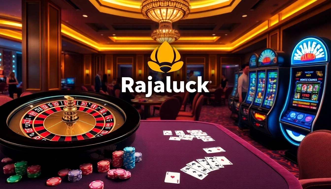 Experience the excitement of Rajaluck at a luxurious casino with vibrant games and professional ambiance.