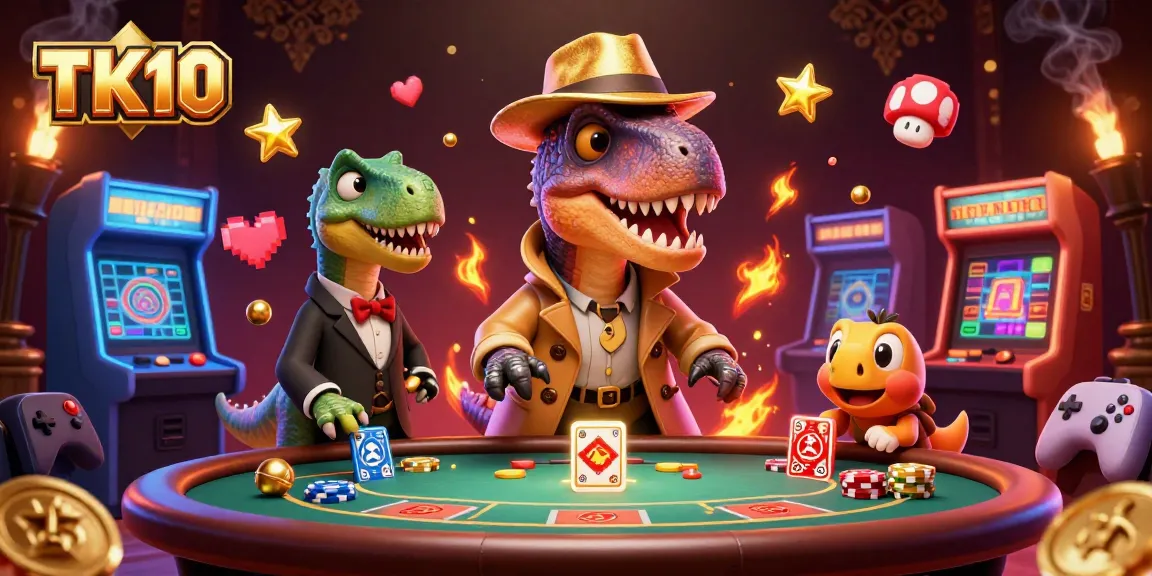 TK10 offers thrilling blackjack action with a clever velociraptor card counter and whimsical characters.