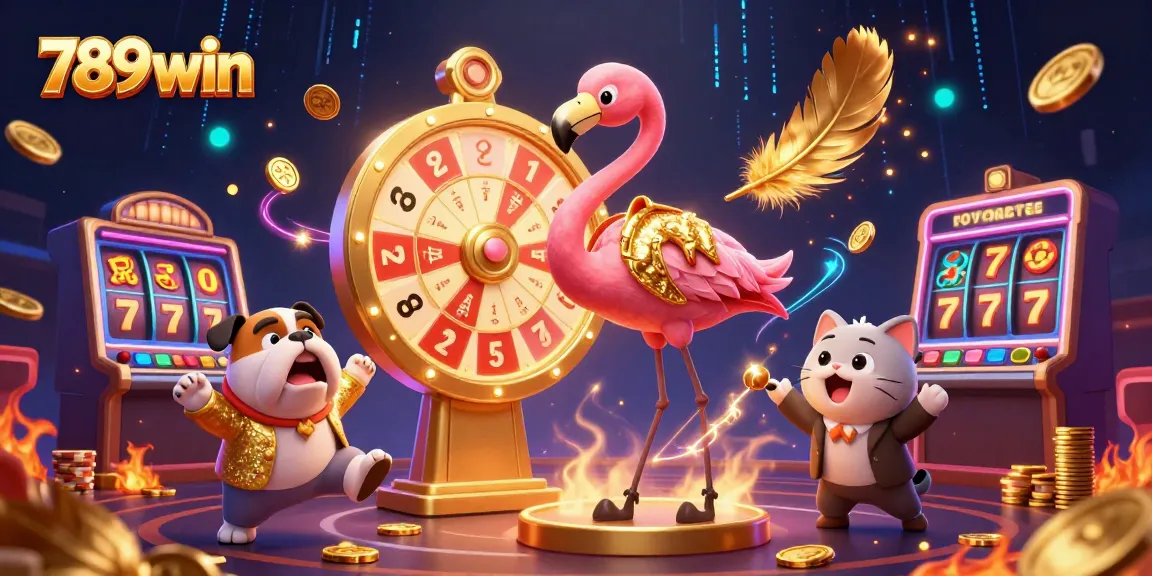 Experience excitement with 789win as the game show host spins the prize wheel in a thrilling casino scene.