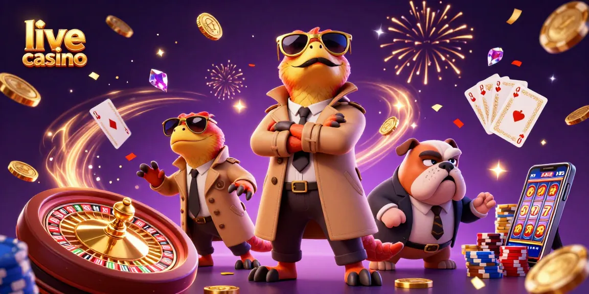 Experience the excitement of a live casino with raptors in a trench coat entering a VIP lounge.