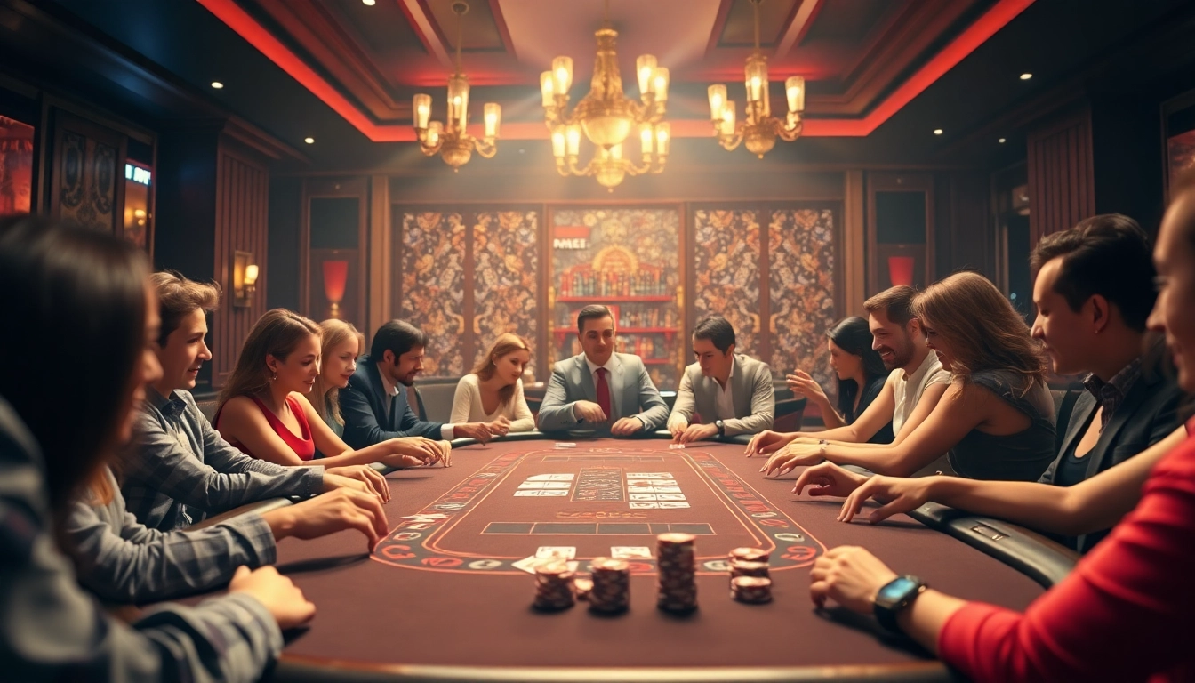 Aston Villa betting partner Asia joins the excitement at a vibrant casino game table with enthusiastic players.