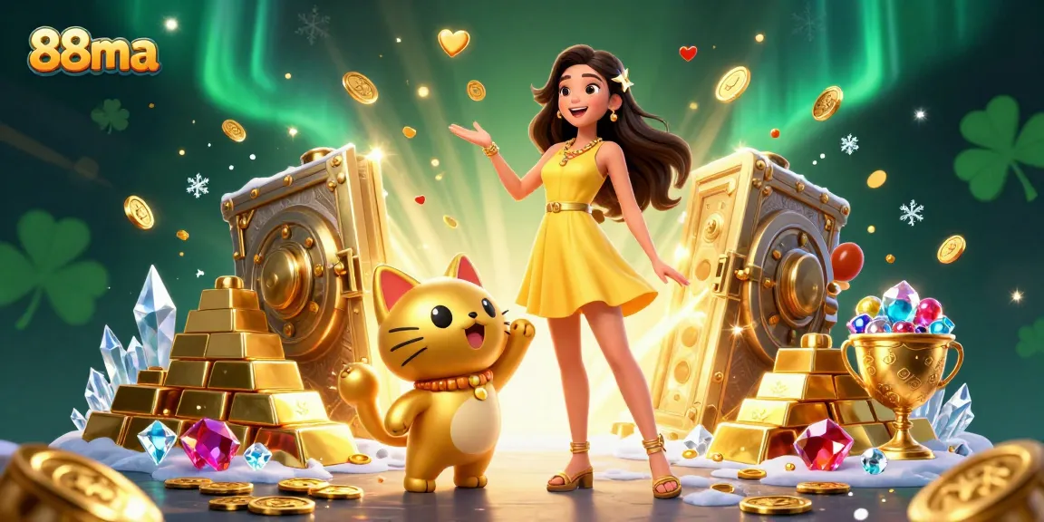 Experience thrilling moments with 88ma in a vibrant casino scene featuring luck and treasures.