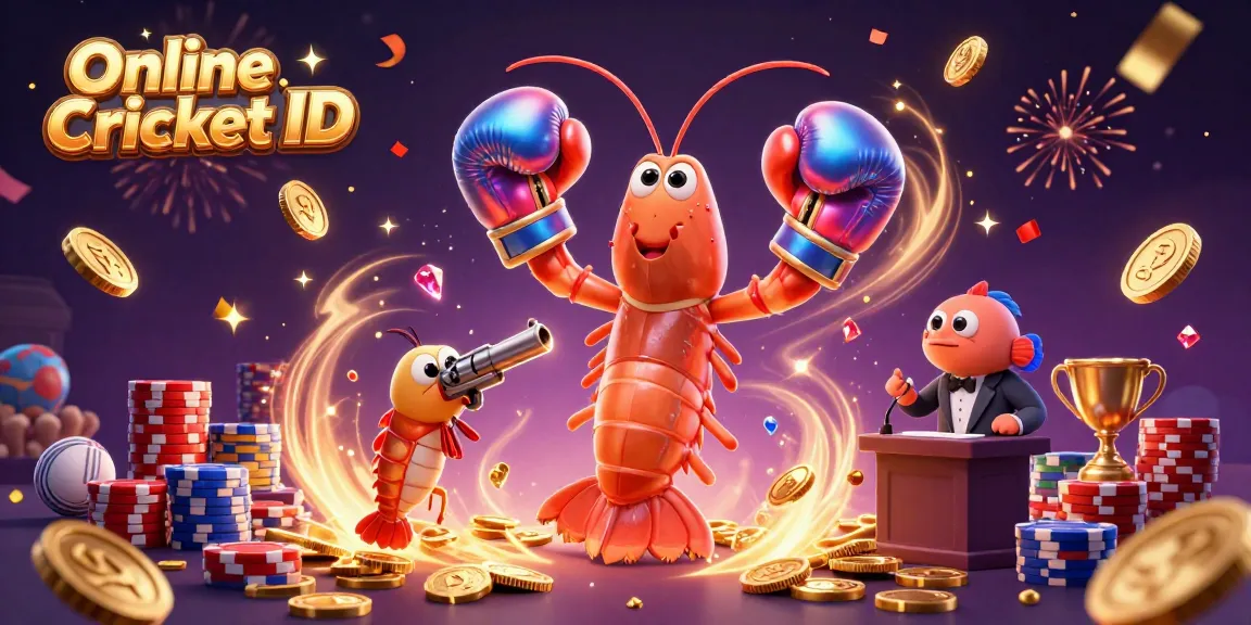 Engage in thrilling betting with a vibrant Online Cricket ID illustration featuring colorful characters and dynamic game elements.