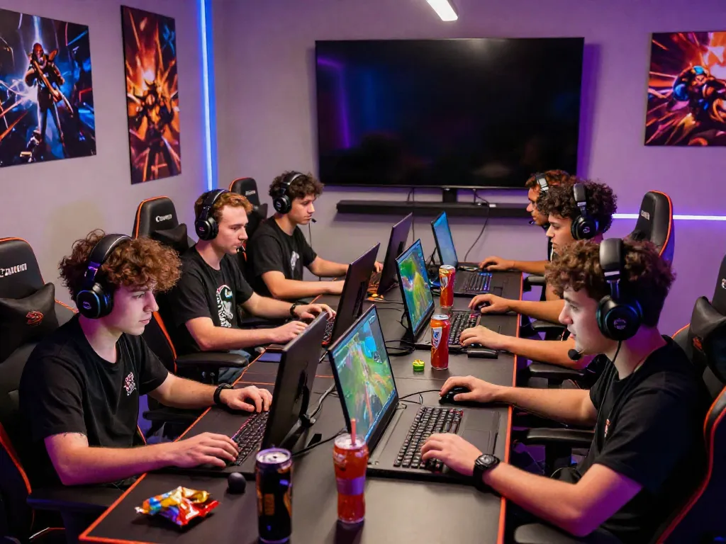 Players enjoying A80 online gaming platform in a vibrant gaming den setting, showcasing dynamic interaction and competition.