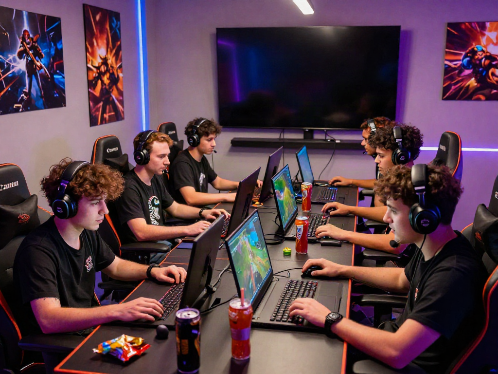 Players enjoying A80 online gaming platform in a vibrant gaming den setting, showcasing dynamic interaction and competition.