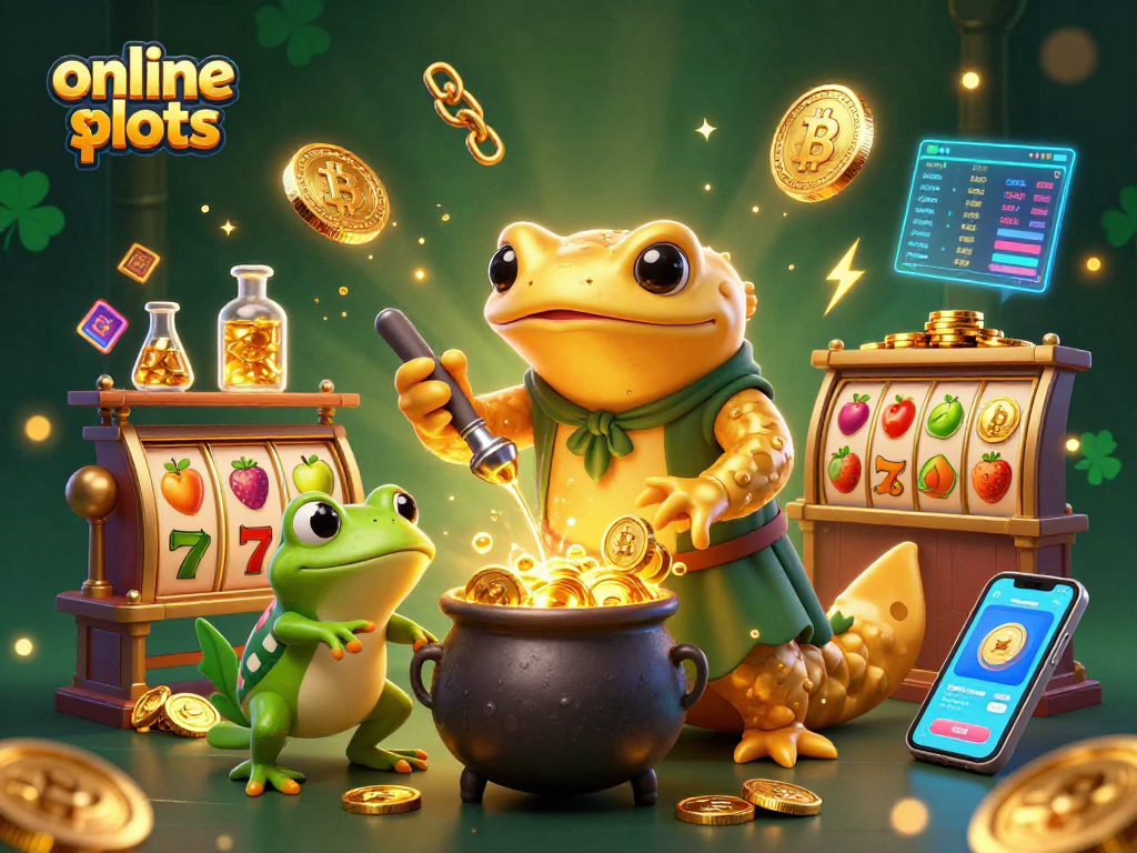 Experience thrilling online slots action with golden alchemist and vibrant casino elements.