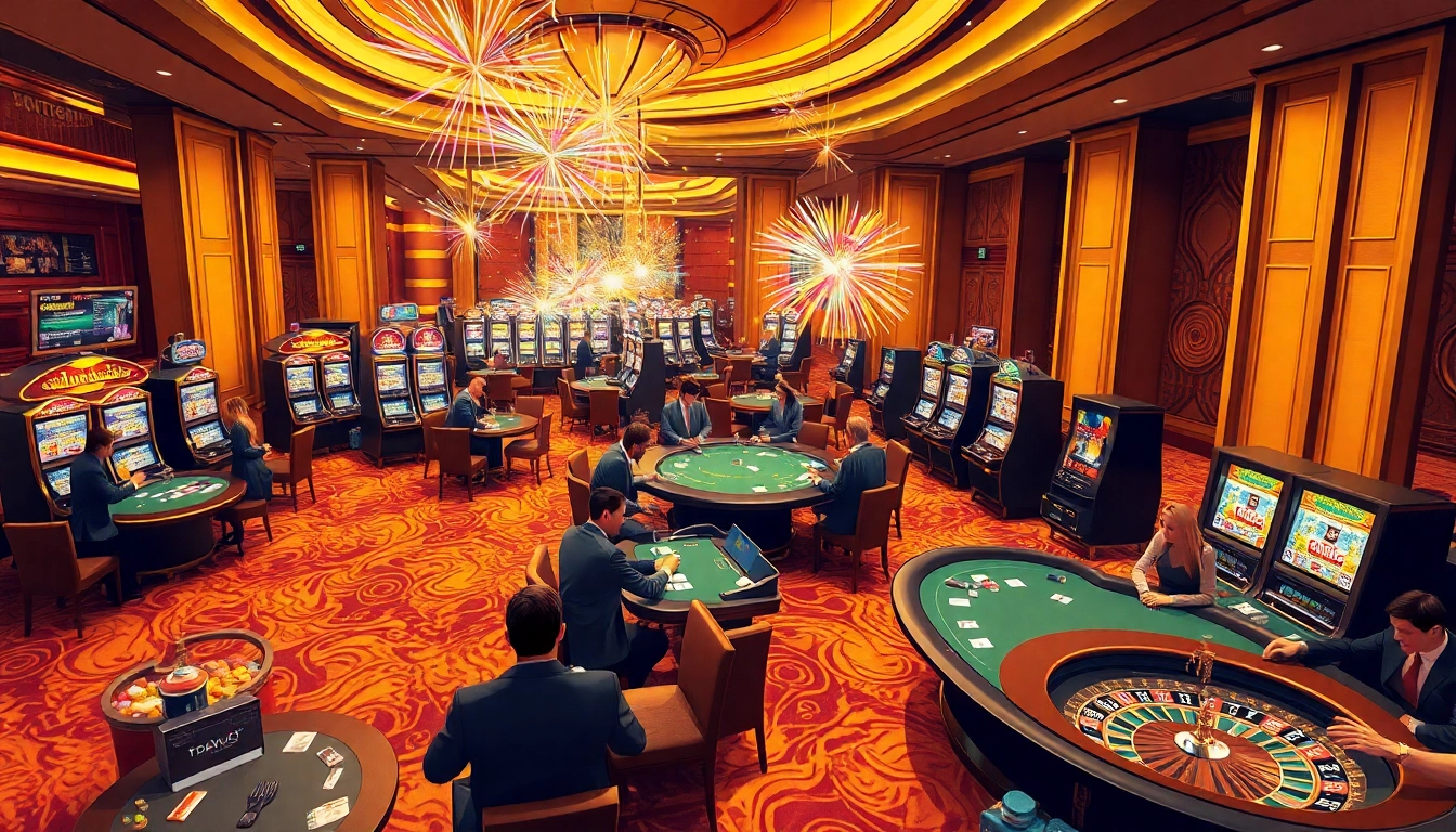 Rasakan kegembiraan datuk win saat para pemain merayakan di kasino yang ramai.